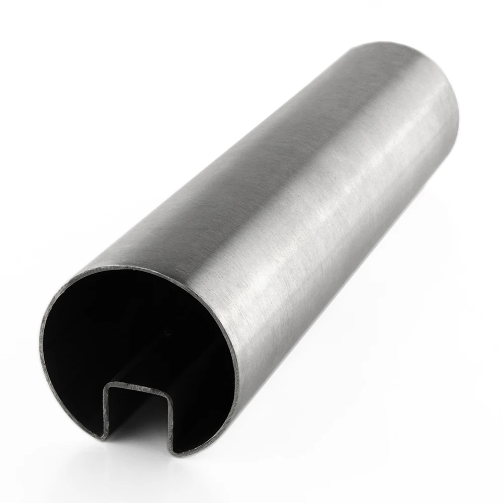304 316 Stainless Steel Round Pipes BA and No.4 Tube Grooved Pipe (Round) Round Slot Stainless Steel Tubes
