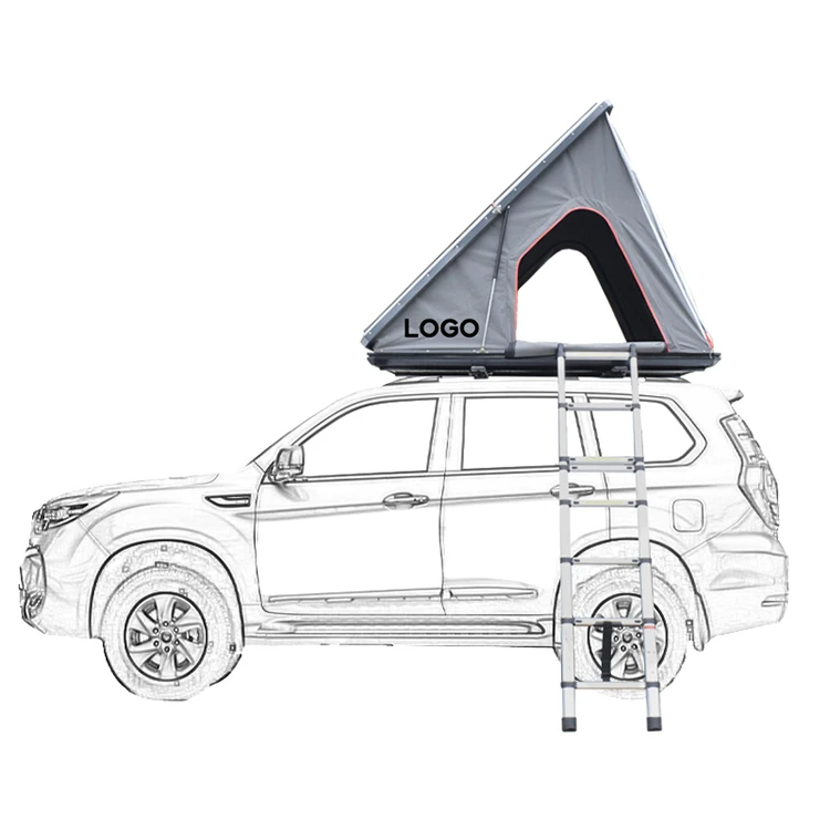 Aluminum Triangle Hard Shell Semi-automatic Hydraulic Car Roof Tent For Camping
