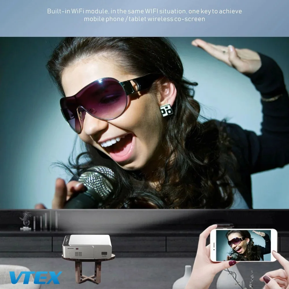 Bulk Price High Quality Full High Definition LCD Projector with 1080p Home Cinema Portable T6 Mini Projector