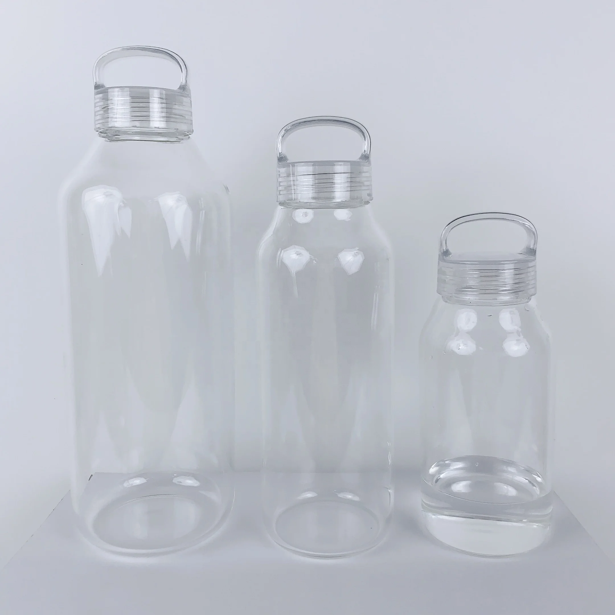 300ml 500ml 900ml High Borosilicate Glass Water Bottle with PCTG Handle Reusable BPA Free Beverage Go Travel Bottle