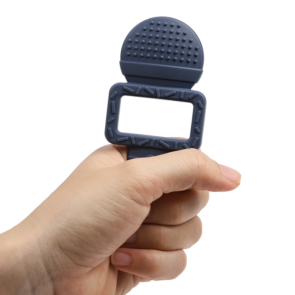 ES-Pro Cute Baby Chew Silicone Teether Toys Music Talent Microphone Design for Kids Soft & DIY Features Free Sample