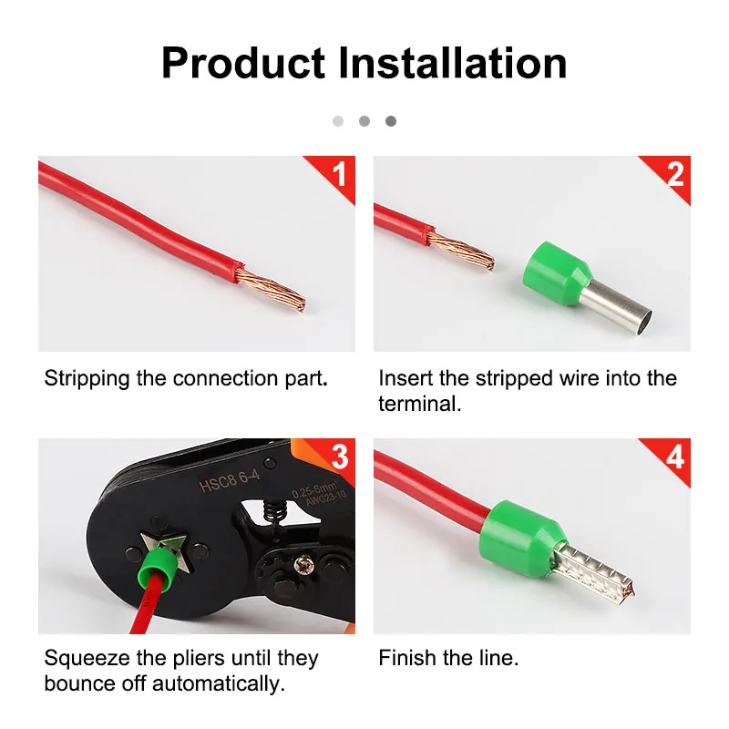 E6012 Wire Connectors Electrical Insulated Ferrules Terminals End Cord Terminals