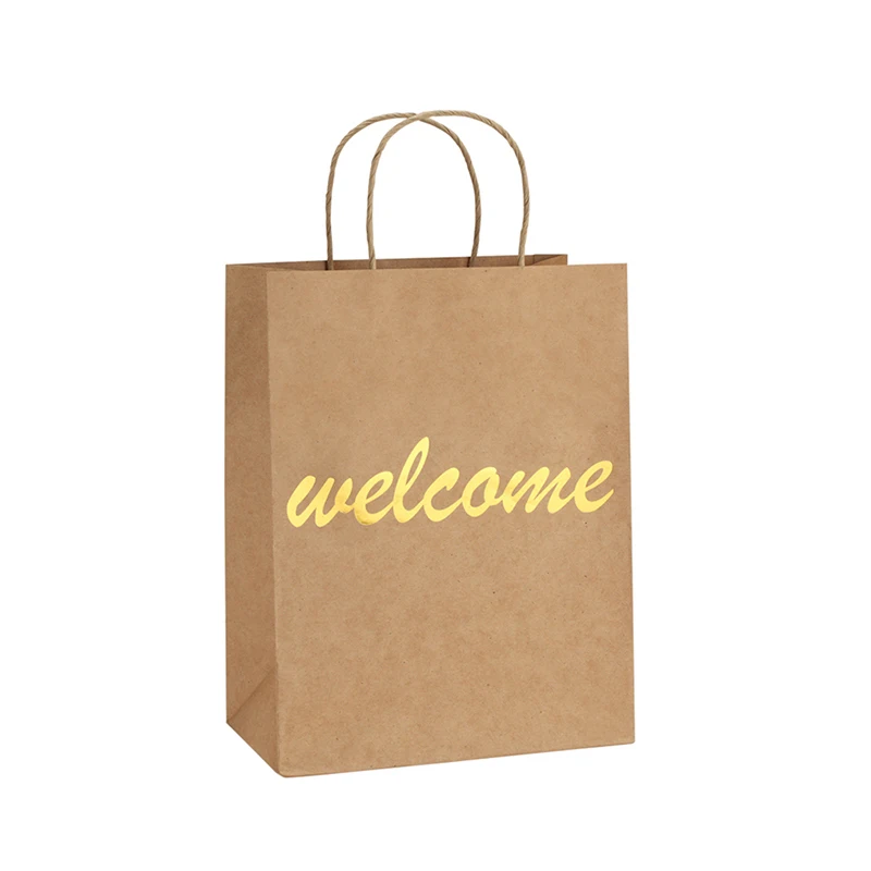 Small Custom Food Color Jumbo Brown Red Color Open Mouthed Kraft Paper Bags