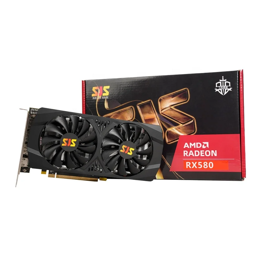 Видеокарта SJS AMD Radeon RX 580 8GB для ПК, компьютера, геймера RX580 8G GDDR5 GPU 256 бит 2048SP