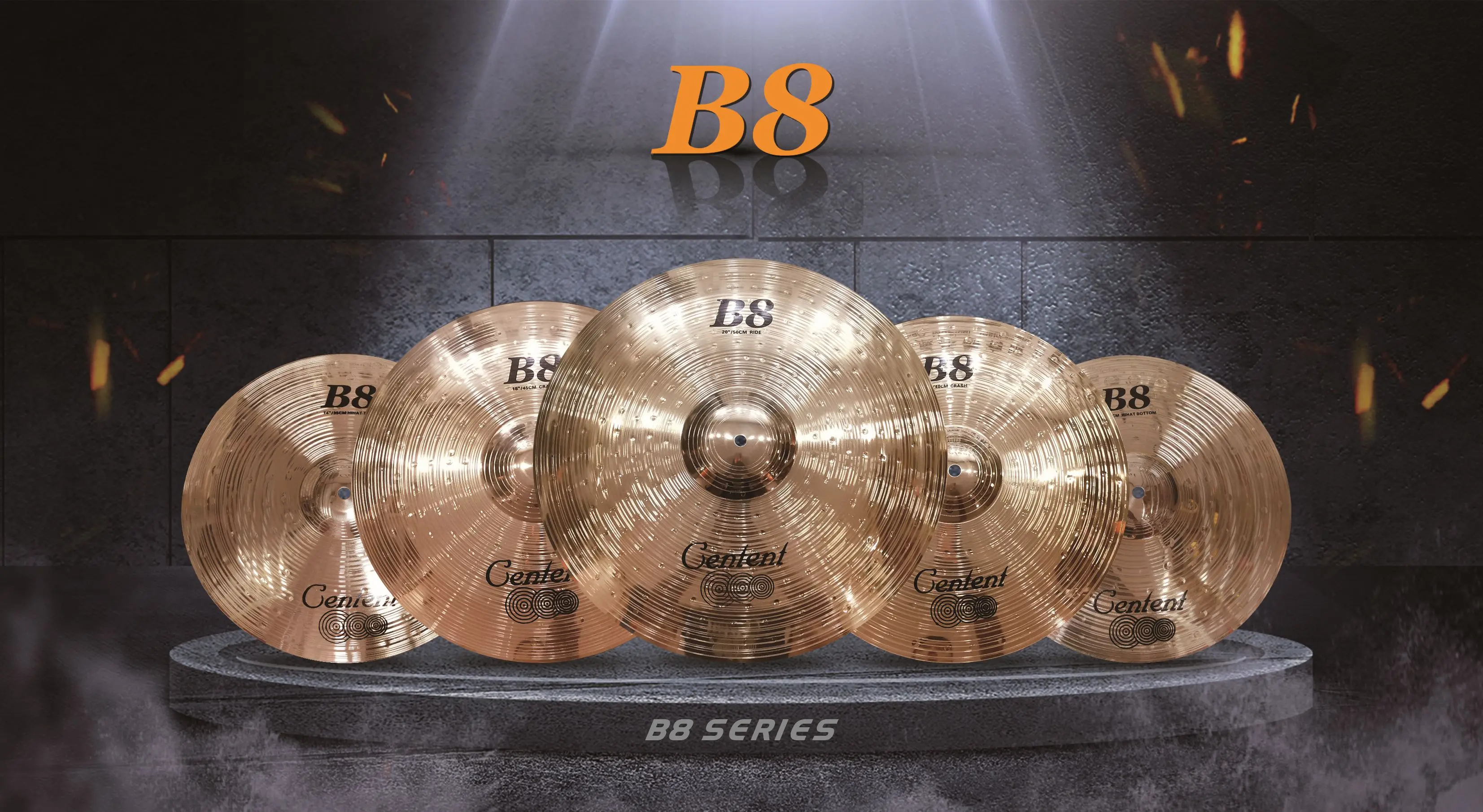 Professional drum cymbals set cymbal pack with drum sticks