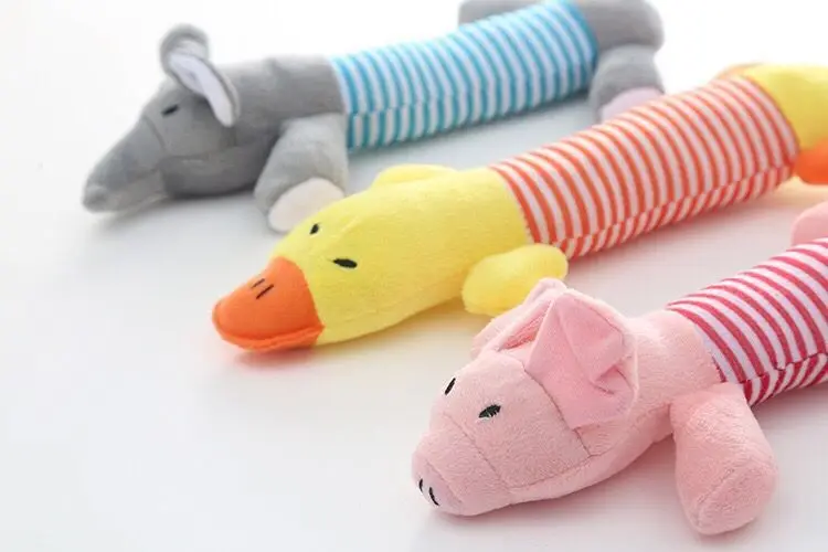 Dog Pet Puppy Plush Sound Chew Squeaker Squeaky Pig Elephant Duck Toys