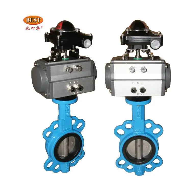 Valve Wholesale Q810 Cast Iron Carbon Steel Stainless Wafer Flange 150mm butterfly for Pneumatic Control Actuator