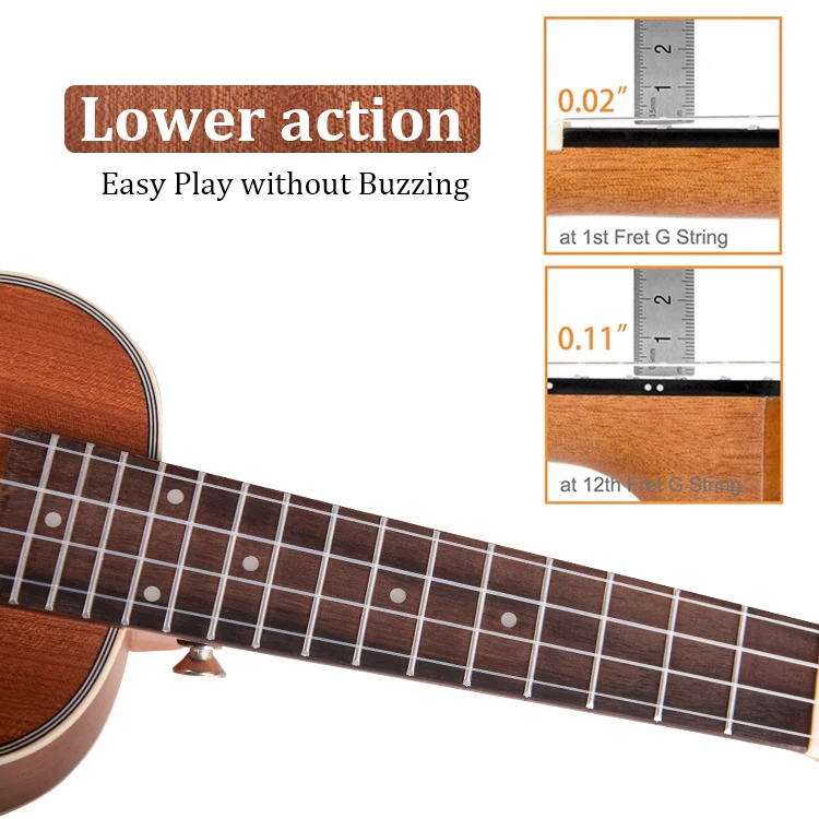 2021 Hot Sale Whole Sale Sapele Ukelele With Rosewood Fingerboard For performance 21 inch Soprano Wood Ukulele