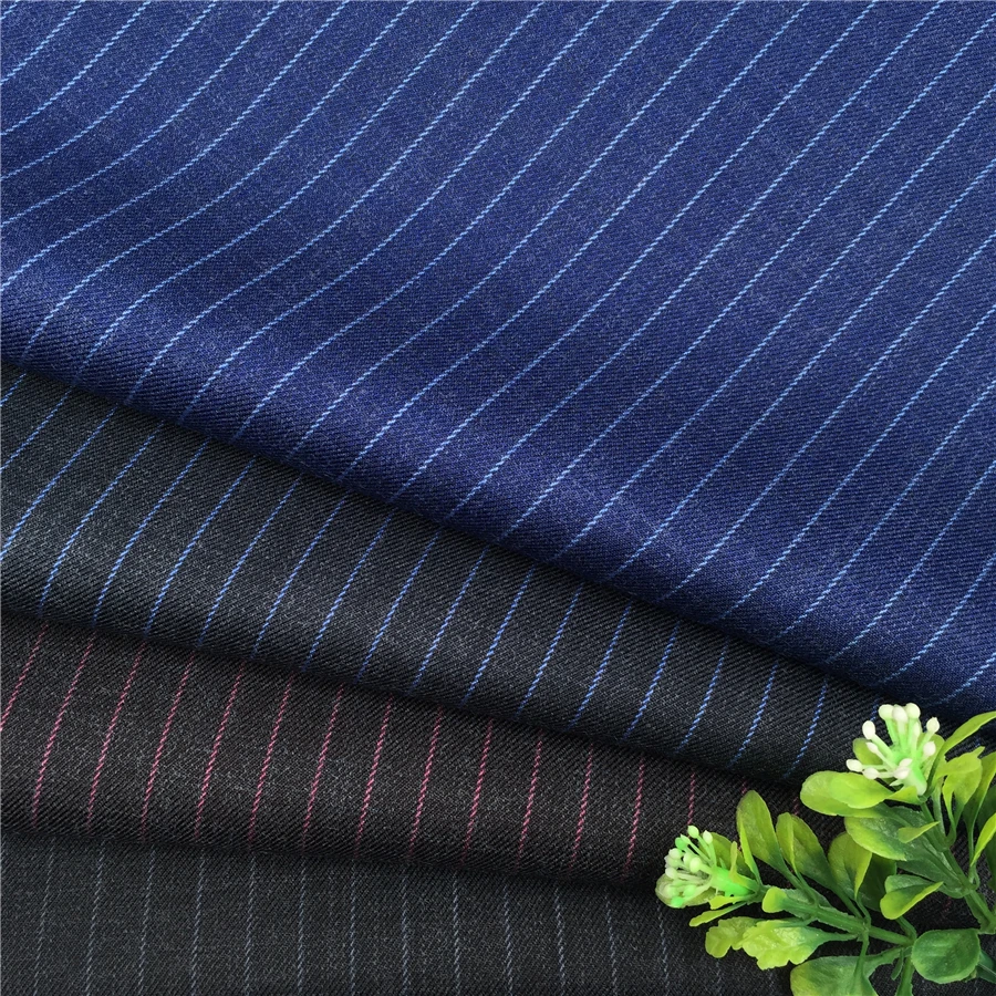 Новый полиэстер вискоза спандекс смесь Материал Карандаш полоса дизайн подходит для мужского костюма Блейзер брюки одежда тканая ткань