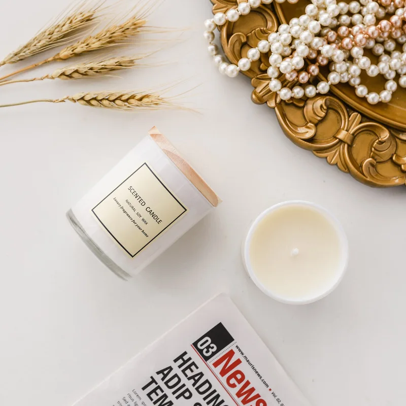 Luxury Custom Wholesale Crystal Soy Wax Aromatherapy Food Scented Candles Jar Private Label with Logo