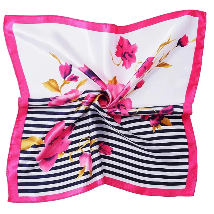 
Women square small scarf, manufacturer imitated silk square scarf 