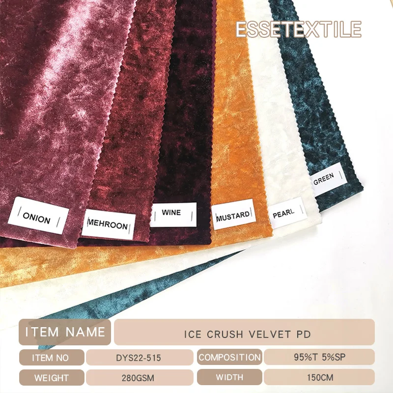 KOREAN Ice CRUSH Velvet WARP Knitting KS Velvet Suits Dress Fabric for Luxury KOREA INDIA Fabrics Plain Polyester Spandex 500KG