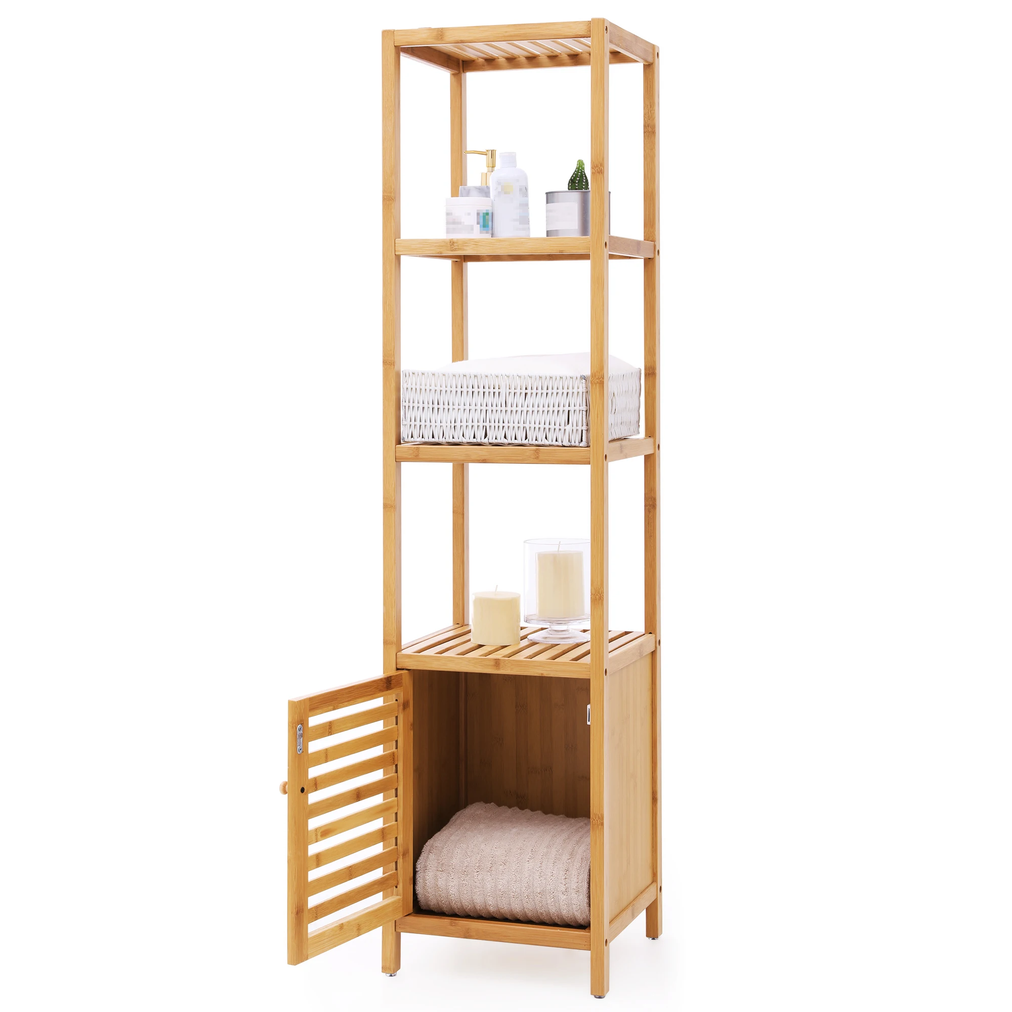 Decorative Entryway Multi-layer Bamboo Knife Bath Storage Rack Bathroom