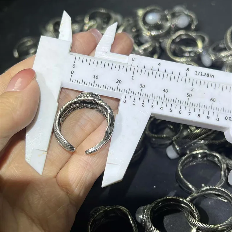 Hot Selling Natural Crystal Rings Blue Moon Stone Copper Rings For Gift