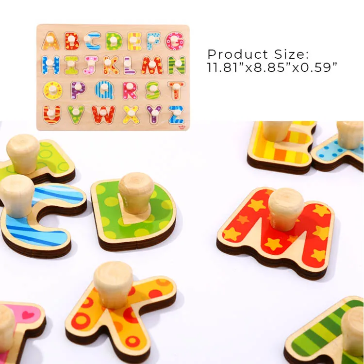 Educational Toys for Kids Jigsaw Wooden Alphabet letter Puzzle game board