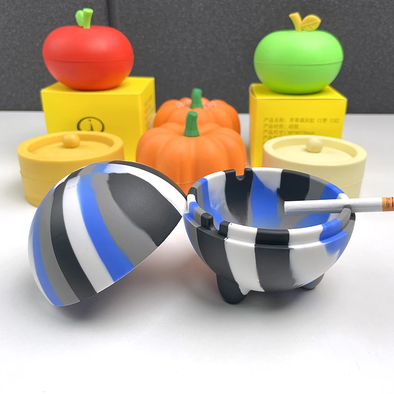 Wholesale Custom Logo Smoking Accessories Heat Resistant Silicone Cigarette Cigar Ashtray