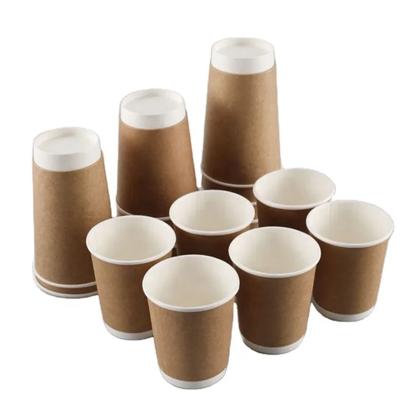 8 oz Insulated Corrugated Paper Cups Kraft Paper Cups Disposable Coffee Cups for Hot Cold Drinks Party Office