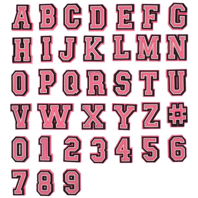 DIY handmade PVC shoe accessories for you Pink letters A-Z letters 0-9 Shoe Accessories Charm Upper accessories