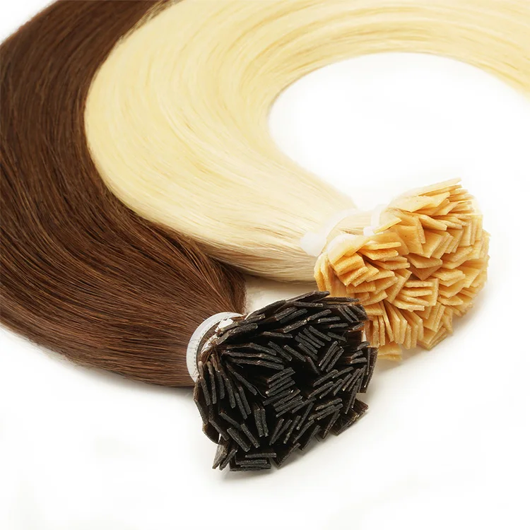 OEM wholesale flat tip Extension Russian Remy Seamless Double Drawn tip Hair Extensions 100% Human Hair