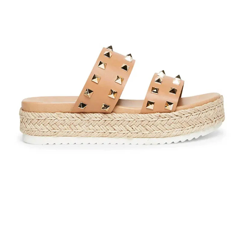 2021 Fashion Peep Toe Sandal Shoes Jute Platform Wedge Mules for Women and Ladies slippers