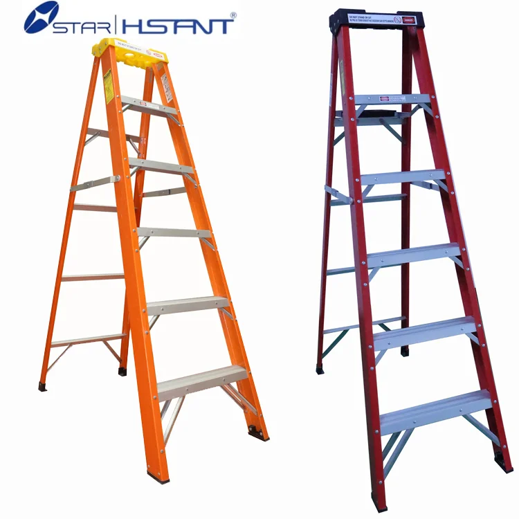 12 Meters Foldable Slim Household 2 3 4 5 7 9 Steps Make Folding Stick Stabilisers Fiberglass Ladder En131 Step Ladders