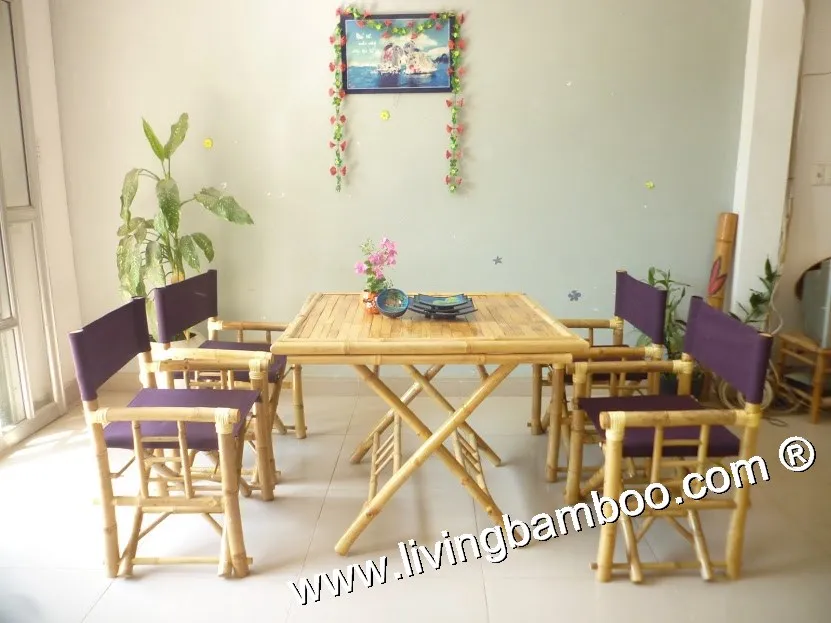 BIG DINING SET - BAMBOO DINING TABLE
