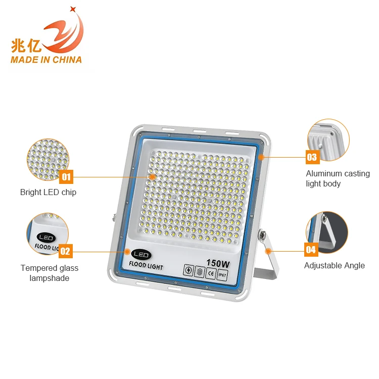 New Design Waterproof Ip65 Stadium Die-cast Aluminum Housing Outdoor 30w 50w 100w 150w 200w Slim Led Flood Light