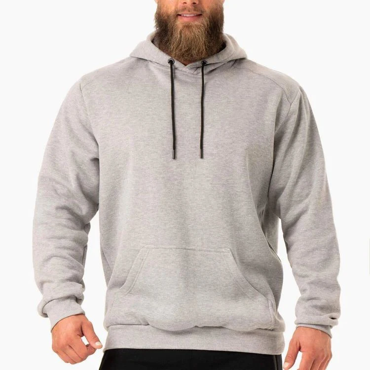 Quick shipping wholesale pullover 100 cotton fleece hoodie for men