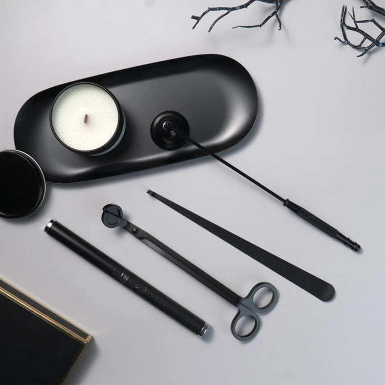 Hot Sale Black Custom Wick Trimmer and Snuffer Candle Tools Set