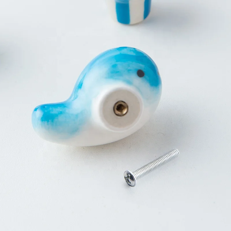 Customized Minimalist Furniture Hardware Handle Cartoon Style Drawer Knob Door Cupboard Wardrobe Kitchen Ceramic Cabinet Handles