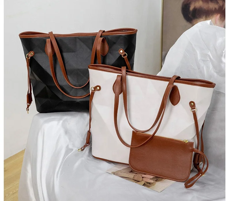 Geometric bag large capacity women Tote Bag Single Shoulder Messenger Bag Ladies Leather handbag and purse