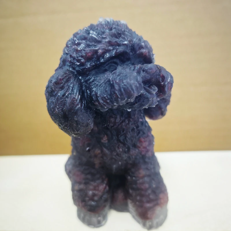 Wholesale healing crystal ornaments natural rose quartz crystal chips resin dog for decoration