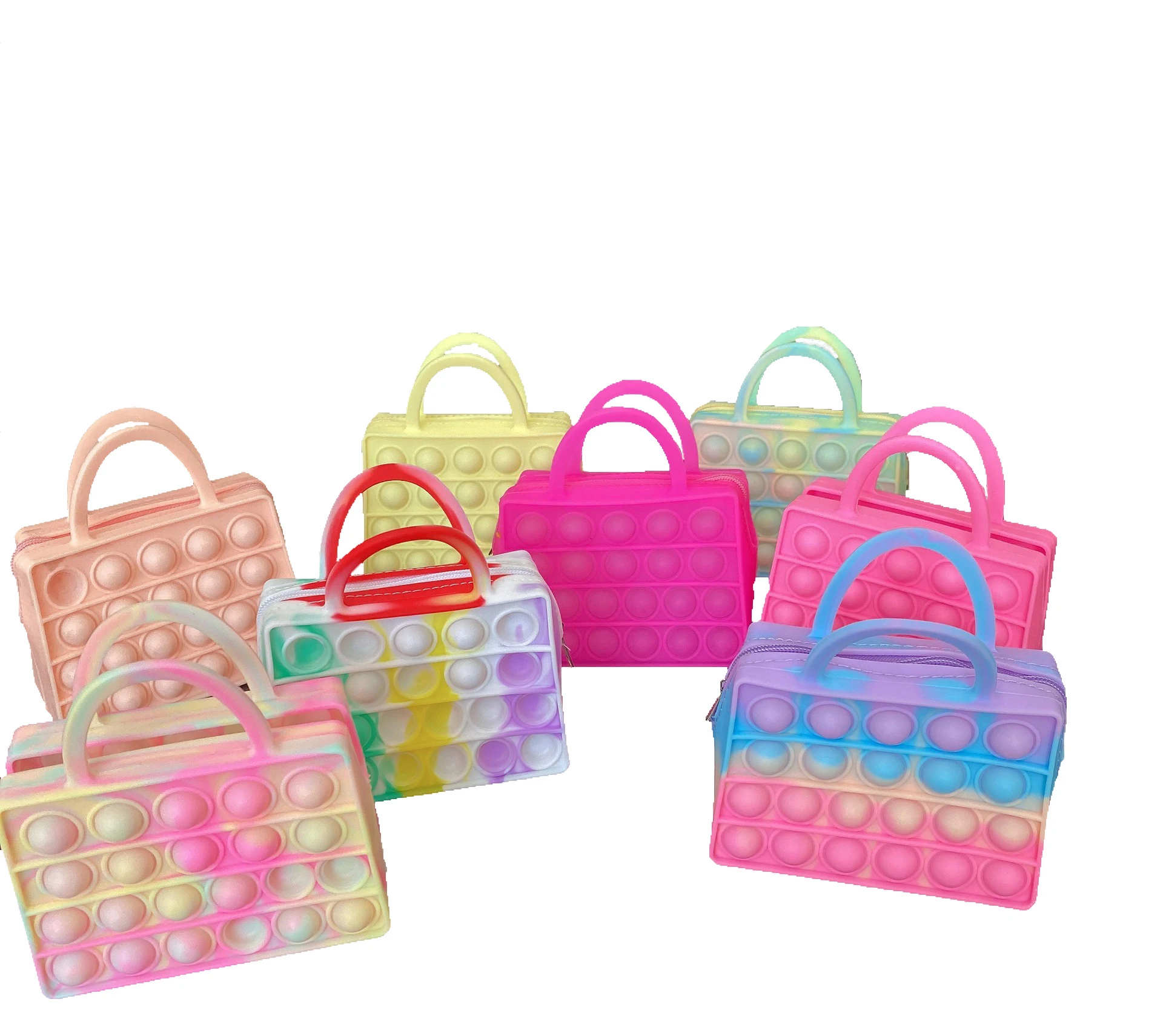 2022 Hot Sale Fashion Cute Kid  Pop it Purses And Handbags Little Girls Silicone Pop It Kids Purse Coin Purses And Handbags
