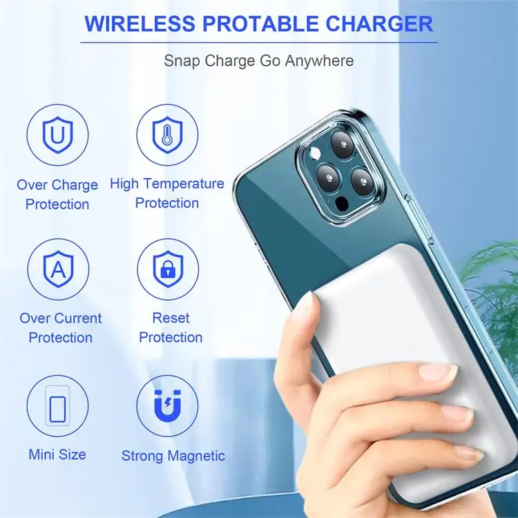 Best High Quality  5000 Mah Power Bank Shenzhen For Magnetic Wireless Charging Power Bank For Magsafe For Magnetic Power Bank