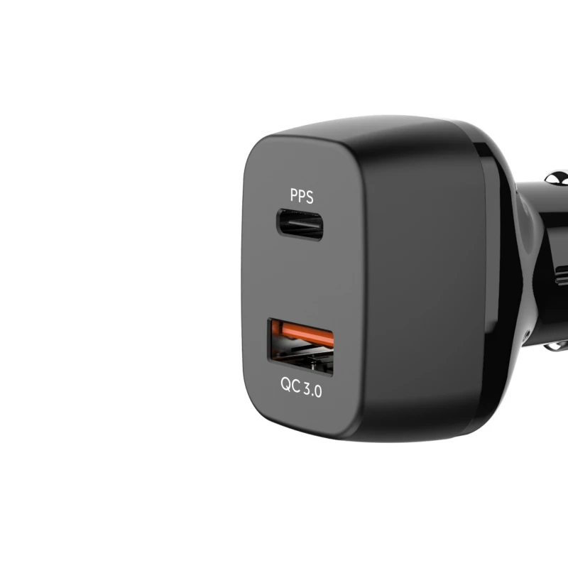  2021 Заводская Быстрая зарядка QC3.0 Type-C USB Автомобильное зарядное устройство мини дизайн Белый PD 30 Вт