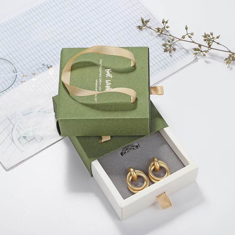 High sales wholesale paper hand pull jewelry packaging box bracelet necklace custom jewelry box luxury jewelry case