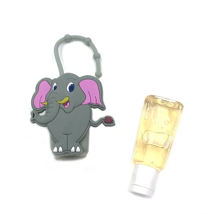 Wholesale Mini Pocket Alcohol Cleaning Waterless Gel With Custom Elephant Shaped Silicone Holder