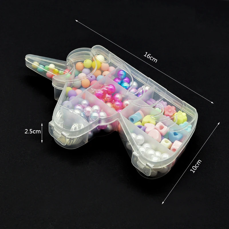 Hot Sales Fantasy Mermaid Color Faux Pearl Unicorn Plastic Acrylic ABS Round Love Heart DIY Beads  For Kids Jewelry Making Set