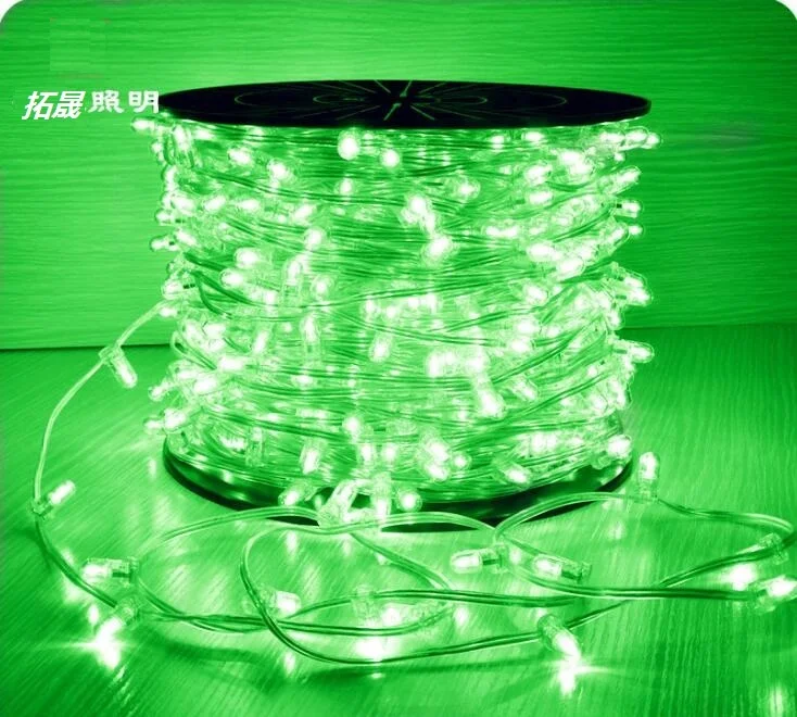 Green Fairy twinkle  led christmas lights outdoor string copper wire led string light 100m verde luces de navidad