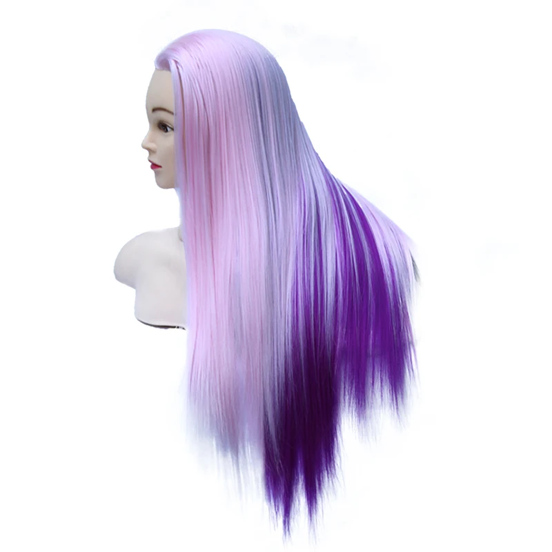 Wholesale Cosmetology Female Practice Training Mannequin Head for Braiding with long Blonde artificial Synthetic Hair