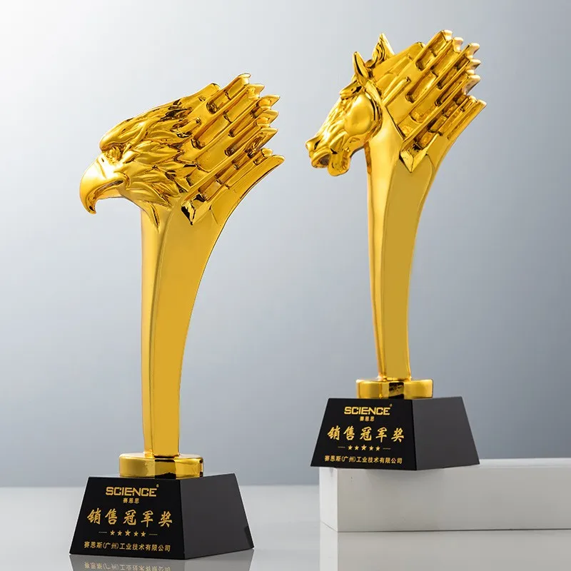 2023 Resin Sports zodiac Lion Dragon Football Award Trophy World Soccer Trophy Cup Crystal  Base Premium Award Golf Trophy