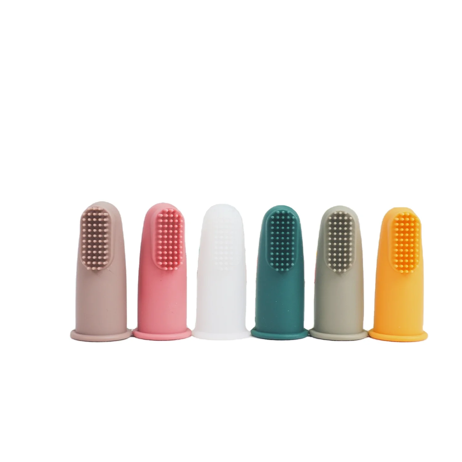 Eco Friendly Soft Bristle Newborns Toddler 360 Degree Teeth Cleaning Finger Silicone Baby Toothbrush