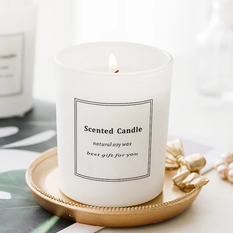 Dgc Wholesale Price Frosted Glass Candle Set Cotton Wick Home Sense Help Sleeping Natural Soy Wax  Scented Candle  In Glass Jar