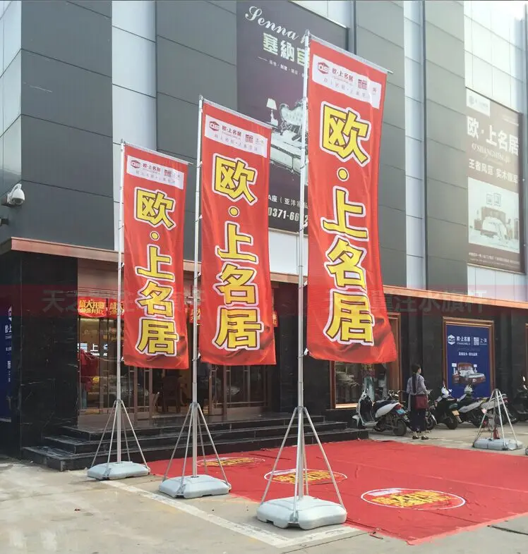 Outdoor Banner Advertising Promotional Display Water Injection 5M 7M Telescopic Giant Waterbase Flagpole rectangle square Flag
