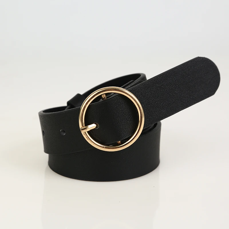2020 custom professional cowhide leather black women fashion belt