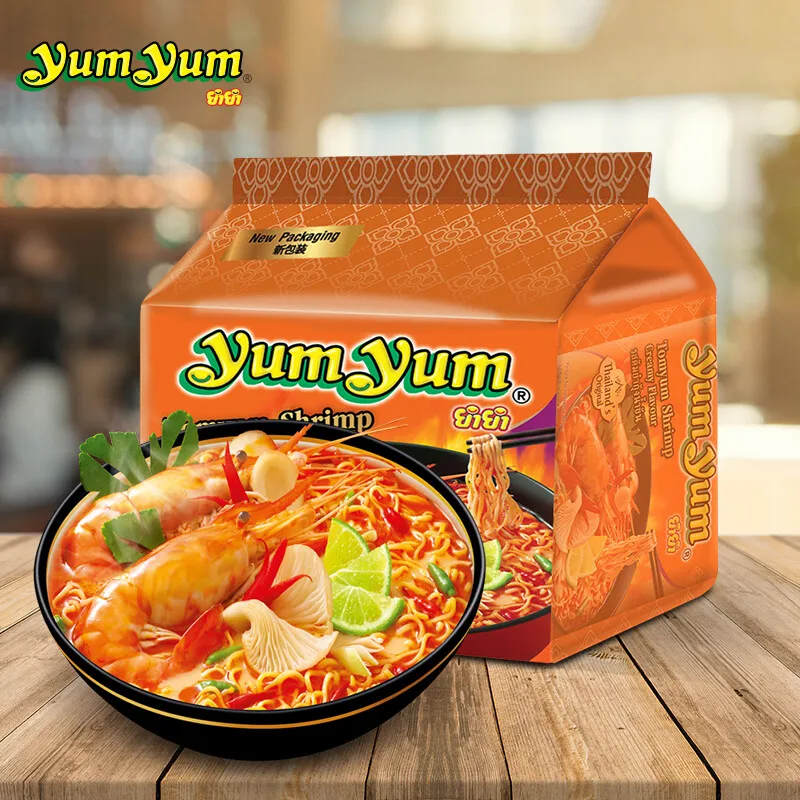 Thailand imported Yangyang brand Tom Yum Gong sour and spicy shrimp flavor instant noodles 70g*30 bags of yumyum thick soup nood
