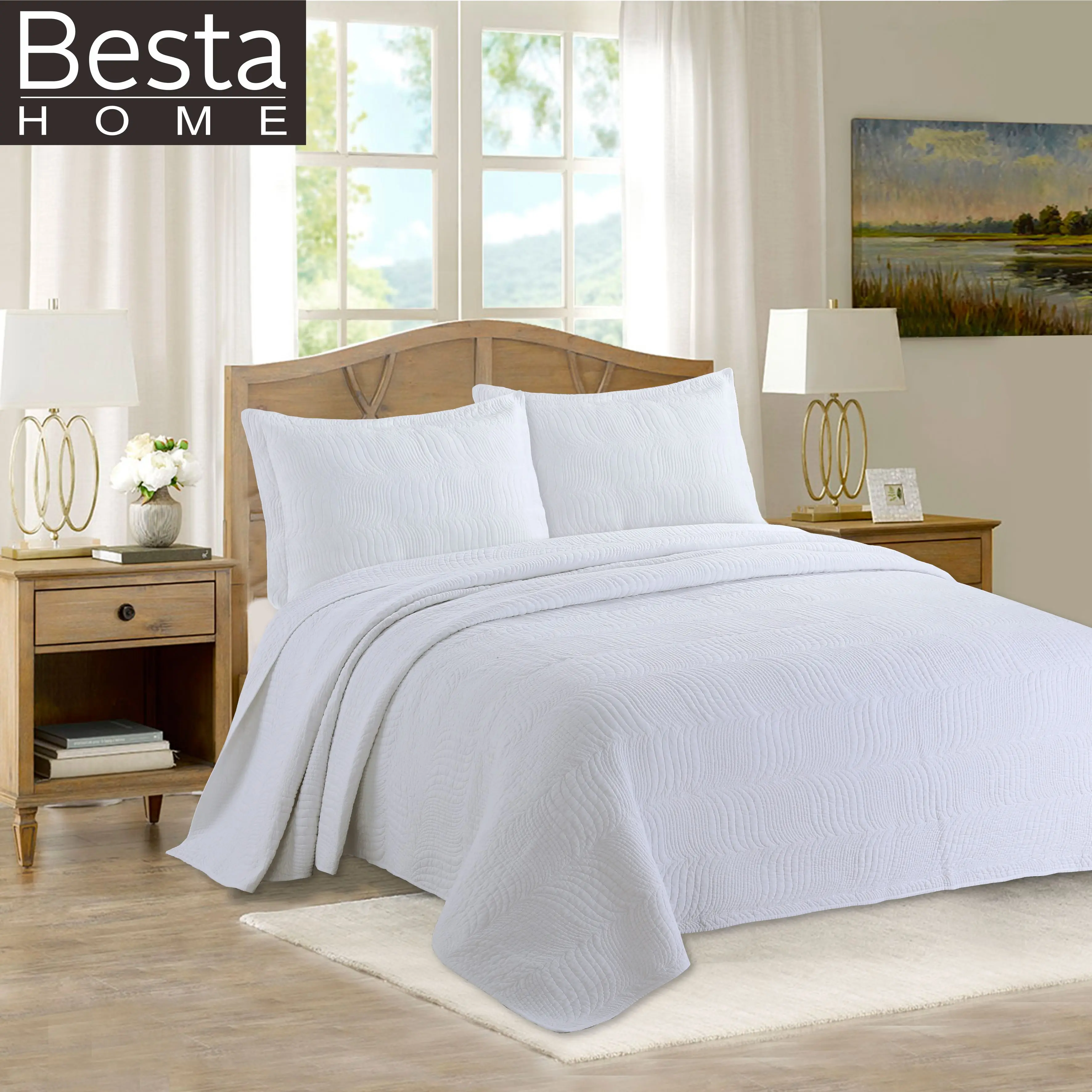 Besta Hot Sales in Eastern Europe Manufacturer Professional Quilted Bedspread Bedding Set