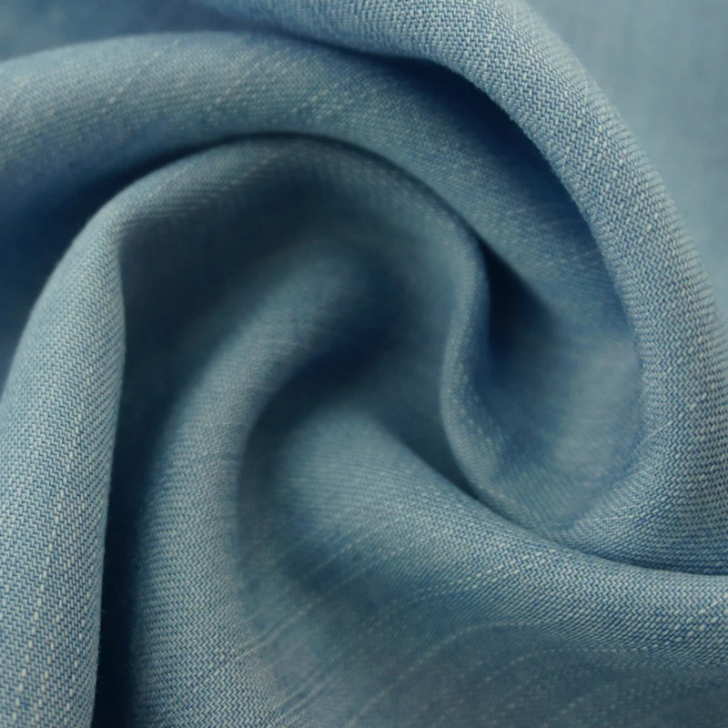 Китайская фабрика 100% ткань из ткани Tencel с водяной стиркой вес 207 г/кв. М джинсовая Lenzing в наличии