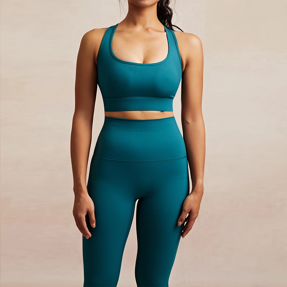 Luckpanther Activewear Wholesale Crop Tank Workout Clothes Gym Wear Sports Bra Custom Fitness Apparel Backless Crop Sports Bra