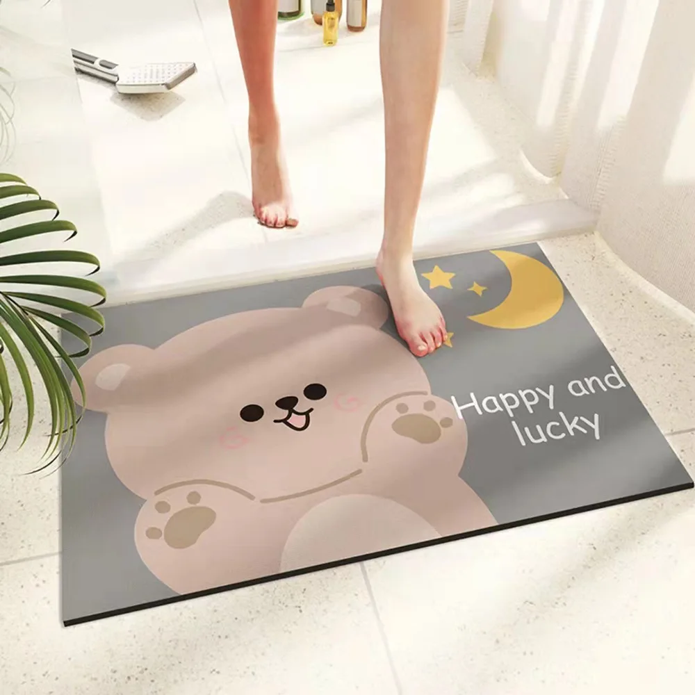 Custom printing thin diatomite quick dry diatomaceous earthbath mat